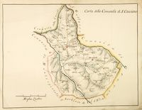 Carta geografica manoscritta della Comunità di S. Casciano, scala Miglia Quattro.