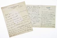 Lettera autografa siglata inviata al pianista francese Jean Wiener.