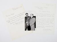 2 lettere autografe firmate inviate al gallerista George Kasper.