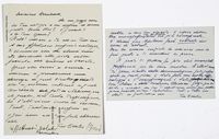 2 lettere autografe firmate inviate allo storico dell'arte Bernhard Degenhart.