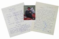 1 lettera e 1 cartolina autografe firmate e 1 lista autografa contenente le 'Opere grafiche di O. Tamburi' inviate allo storico dell'arte Bernhard Degenhart.