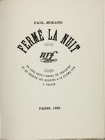 Fermé la nuit. Edition nrf illustrée de cinq eaux-fortes en couleurs et de trente-six dessins à la plume par J. Pascin.