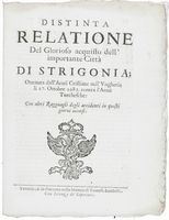 Distinta Relazione del Glorioso acquisto dell'importante Città di Strigonia ottenuta dall'Armi Christiane nell'Ungheria il 27 Ottobre 1683 contra l'Armi Turchesche...