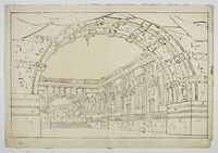 Due studi per scenografie architettoniche di epoca neoclassica.