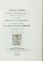 Degli avanzi d'alcuni antichissimi edifizi, scoperti in Malta l'anno 1768. Dissertazione storico-critica...