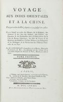 Voyage aux indes orientales et a la Chine. Fait par ordre du Toy, depuis 1774 jusqu'en 1781 [...]. Tome premier (-troisieme).