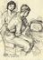  David Abraham Bueno de Mesquita  (Amsterdam, 1889 - Firenze, 1962) : Lotto di 6 disegni e un'acquaforte.  - Asta Stampe, Disegni e Dipinti dal XVI al XX secolo - Libreria Antiquaria Gonnelli - Casa d'Aste - Gonnelli Casa d'Aste