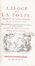  Erasmus Roterodamus : L'eloge de la folie, traduit du latin [...] par M. Gueudeville... Filosofia, Figurato, Collezionismo e Bibliografia  Nicolas Gueudeville, Christophe Charles Eisen, Noel Lemire, Jean-Jacques Flipart  (Parigi, 1719 - 1782)  - Auction Books, Manuscripts & Autographs - Libreria Antiquaria Gonnelli - Casa d'Aste - Gonnelli Casa d'Aste