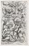  Odoardo Fialetti  (1572) : Pan con cordofono, putto con siringa ed altra figura ibrida/Tre putti e termine con coda fitomorfa che catturano un pesce fantastico.  - Auction Books & Graphics - Libreria Antiquaria Gonnelli - Casa d'Aste - Gonnelli Casa d'Aste