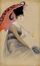  Emilio Colombo : Lotto composto di 3 acquerelli con figure femminili.  - Asta Libri & Grafica - Libreria Antiquaria Gonnelli - Casa d'Aste - Gonnelli Casa d'Aste