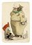  Benito Jacovitti  (Termoli, 1923 - Roma, 1997) : Lotto composto di 8 disegni per la serie di cartoline Alleati in Italia.  - Asta Grafica & Libri - Libreria Antiquaria Gonnelli - Casa d'Aste - Gonnelli Casa d'Aste