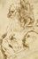  Anonimo del  XVI secolo : Foglio con due studi di teste e figura a mezzobusto di tre quarti (r) / santo con le braccia incrociate sul petto (v).  - Auction Graphics & Books - Libreria Antiquaria Gonnelli - Casa d'Aste - Gonnelli Casa d'Aste