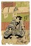  Utagawa Kunisada I (Toyokuni III)  (Edo, 1786 - 1865) : Figura stante con ventaglio nella mano destra e peonie.  - Asta Stampe, disegni e dipinti antichi, moderni e contemporanei - Libreria Antiquaria Gonnelli - Casa d'Aste - Gonnelli Casa d'Aste