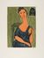  Enrico Baj  (Milano, 1924 - Vergiate, 2003) : Omaggio a Modigliani.  Amedeo Modigliani, Xavier Bueno  (Vera de Bidasoa, 1915 - Fiesole, 1979), Vilmore Schenardi (Armodio)  (Piacenza, 1938)  - Asta Stampe, disegni e dipinti antichi, moderni e contemporanei - Libreria Antiquaria Gonnelli - Casa d'Aste - Gonnelli Casa d'Aste