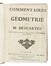  Rabuel Claude : Commentaires sur la geometrie de m. Descartes. Geometria, Scienze tecniche e matematiche, Scienze tecniche e matematiche  - Auction Books, Autographs and Manuscripts - Libreria Antiquaria Gonnelli - Casa d'Aste - Gonnelli Casa d'Aste