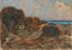  Alfonso Holl�nder  (Ratisbona, 1845 - Firenze, 1923) : Marina con scogli e figura che legge  - Auction Photographs, Paintings and Sculptures - Libreria Antiquaria Gonnelli - Casa d'Aste - Gonnelli Casa d'Aste