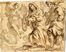  Luca Giordano  (Napoli, 1634 - 1705) [scuola di] : Adorazione dei Pastori (recto). Fuga in Egitto (verso).  - Asta LIBRI, MANOSCRITTI, STAMPE E DISEGNI - Libreria Antiquaria Gonnelli - Casa d'Aste - Gonnelli Casa d'Aste