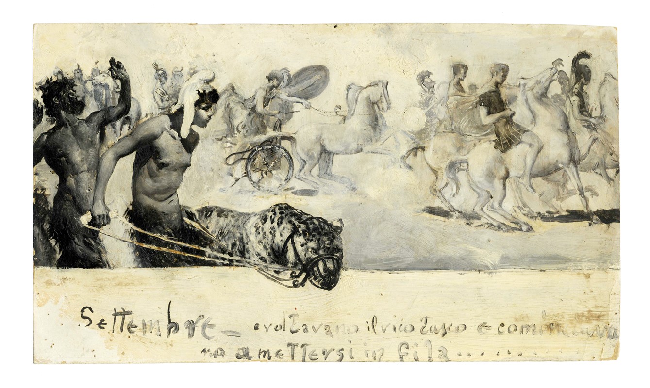 Raccolta di disegni originali per Le feste romane di Ruggero Bonghi illustrate da Giulio Aristide...