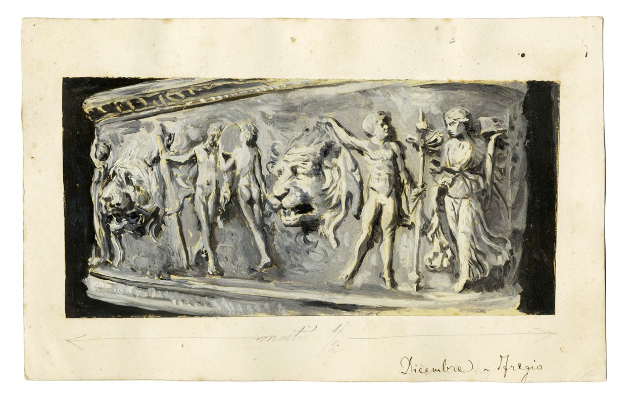 Raccolta di disegni originali per Le feste romane di Ruggero Bonghi illustrate da Giulio Aristide...