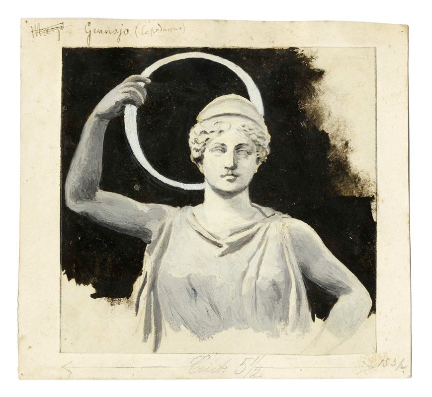 Raccolta di disegni originali per Le feste romane di Ruggero Bonghi illustrate da Giulio Aristide...