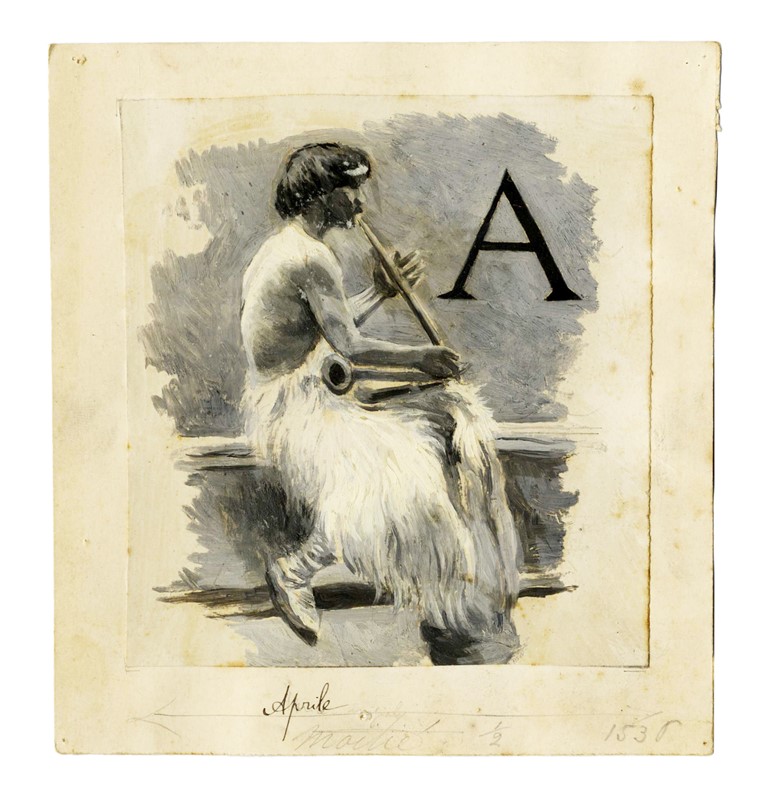 Raccolta di disegni originali per Le feste romane di Ruggero Bonghi illustrate da Giulio Aristide...