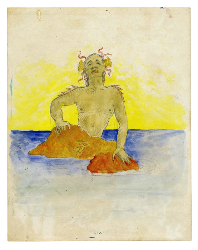 Omaggio a Gauguin. Disegno recto/verso.