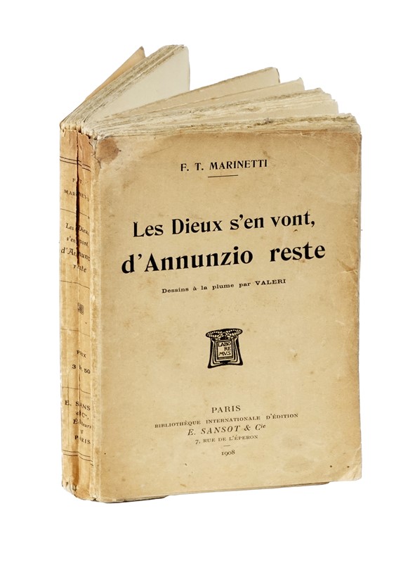 Dedica autografa su libro Les Dieux s'en vont, d'Annunzio reste.