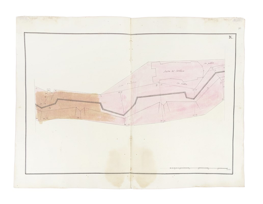 Delineazione / delle / nuove mura / di / Genova / in cui sono definiti tutti li terreni comprati ...