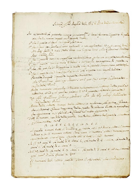 Scienza della Regola del Trè di Pico della Mirandola.