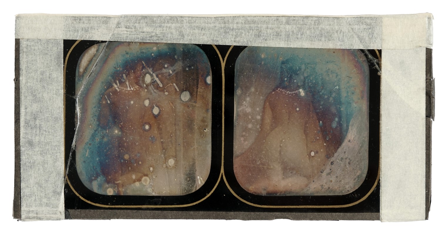 Raccolta di 64 fotografie stereoscopiche in b/n o colorate e 3 dagherrotipi stereoscopici colorat...