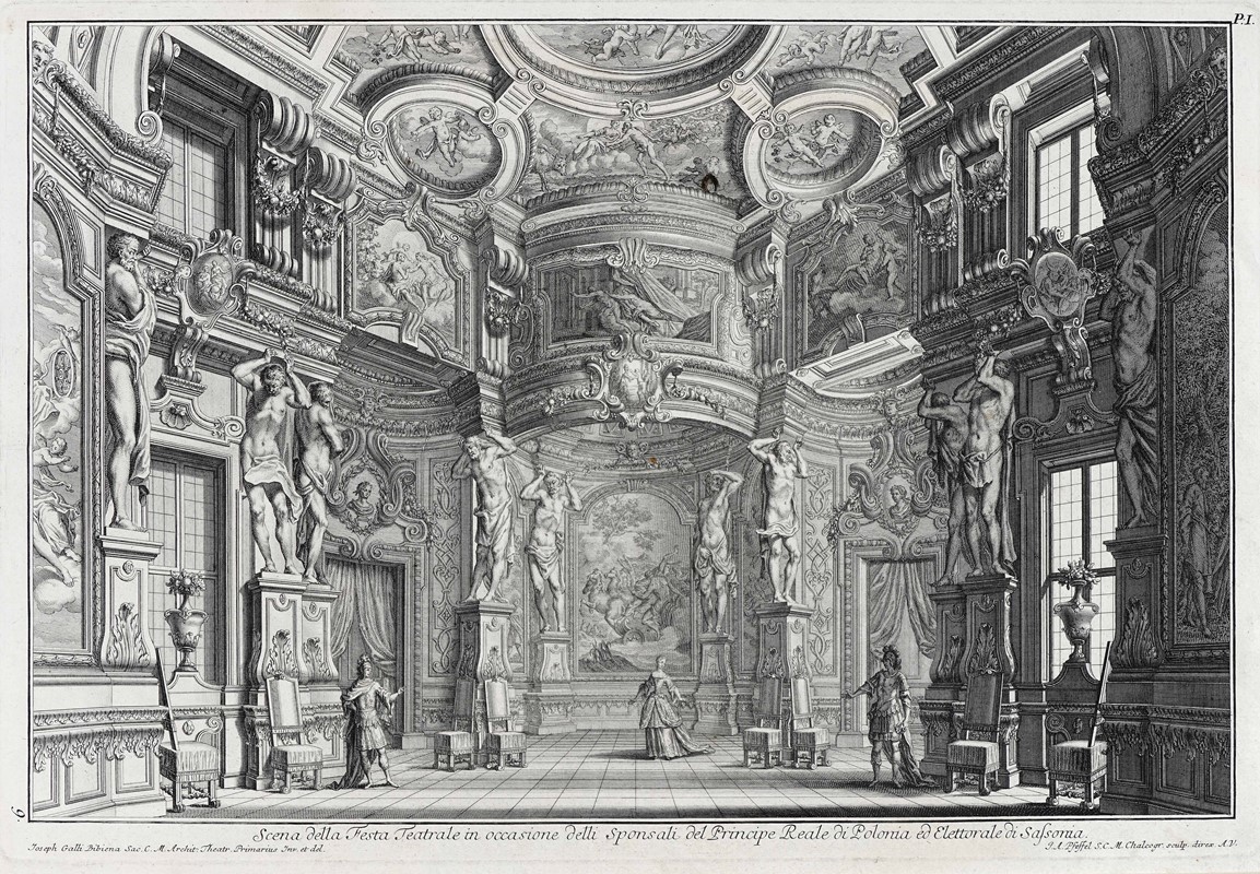 Allestimento per opera teatrale in giardino di delizie / Scena della Festa Teatrale in occasione ...