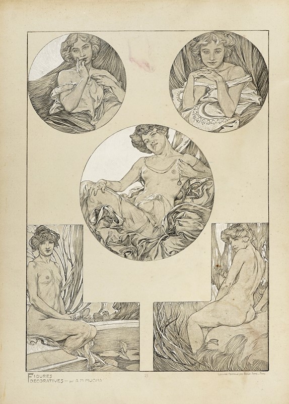 Lotto composto di 3 incisioni da Figures Décoratives.