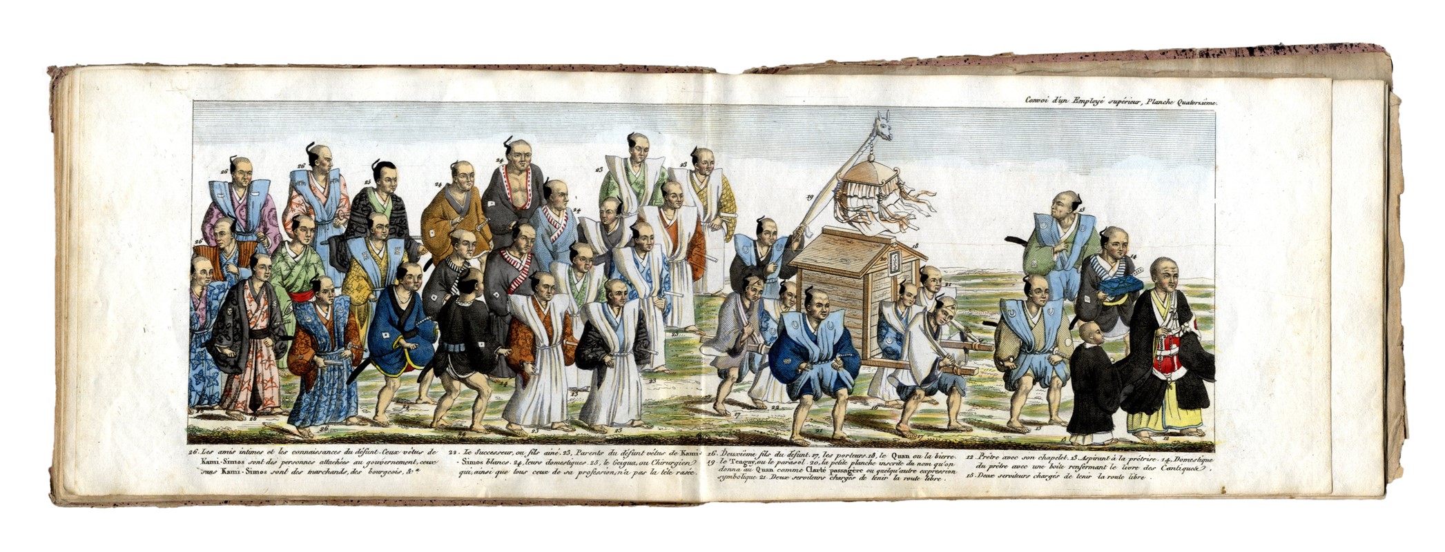 Cérémonies usitées au Japon pour les mariages et les funérailles. Planches.