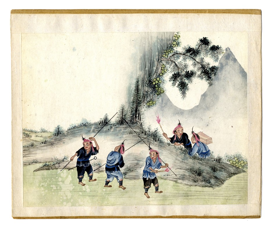 Quindici illustrazioni con scene agresti.