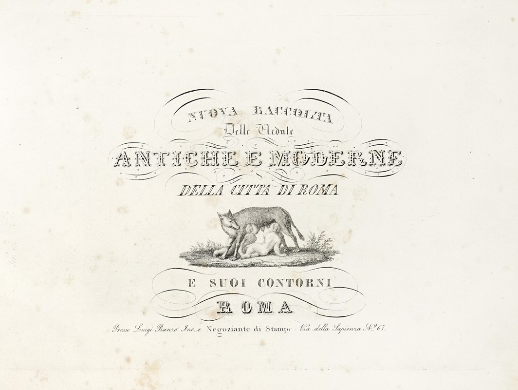 Nuova raccolta delle vedute antiche e moderne della città di Roma e suoi contorni.