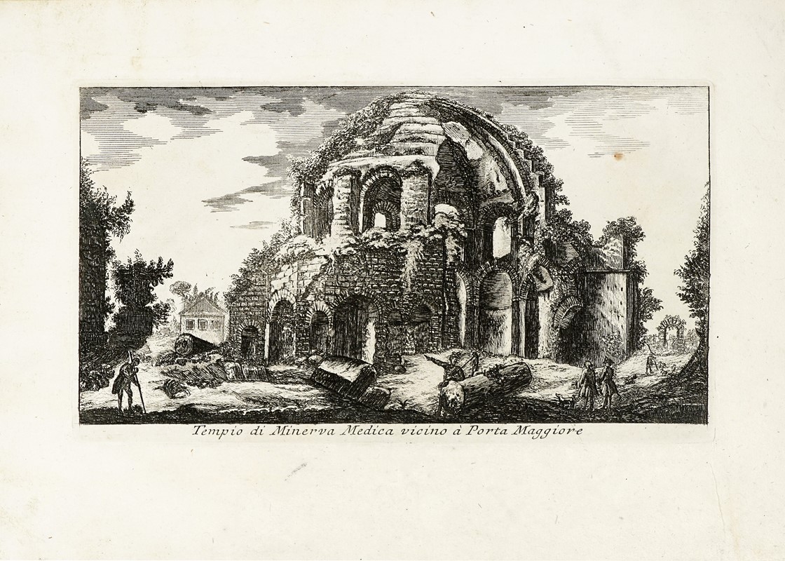 Vedute ed Avanzi dell'antica città di Albalonga ora Albano disegnati da C.o Labruzzi incisi da P....