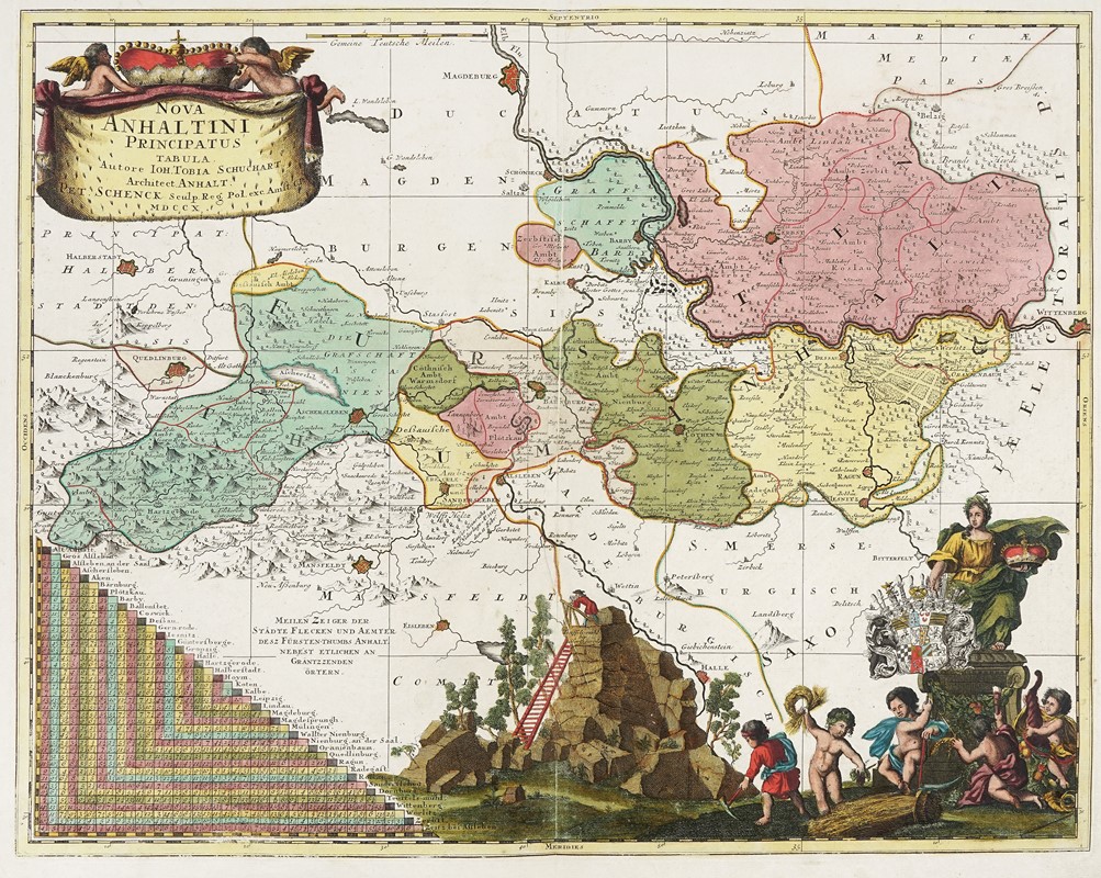 Nova Anhaltini Principatus Tabula / Autore Joh. Tobia Schuchart, Architect. Anhalt.