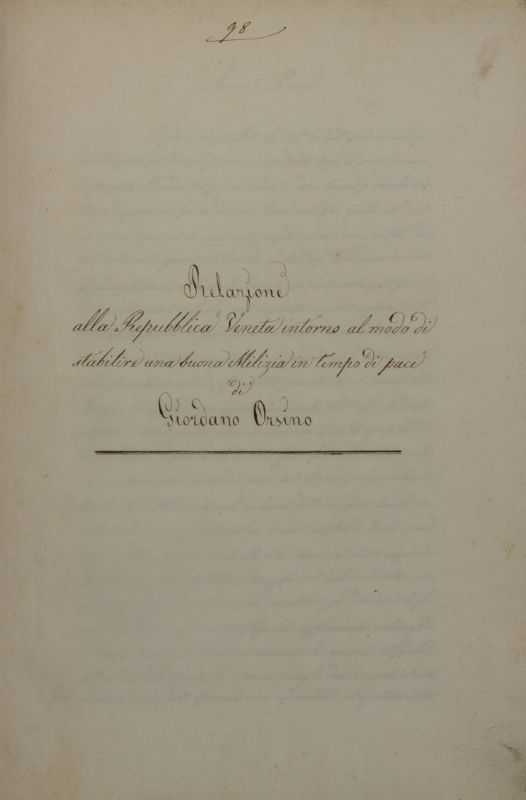 Orsini Giordano Relazione alla Repubblica intorno al modo di