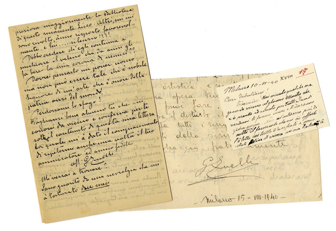 Zuelli Guglielmo 37 lettere, 1 biglietto da visita e 18 cartoline