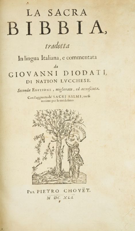 La Sacra Bibbia, tradotta in lingua Italiana, e commentata da Giovanni  Diodati di nation lucchese. Seconda