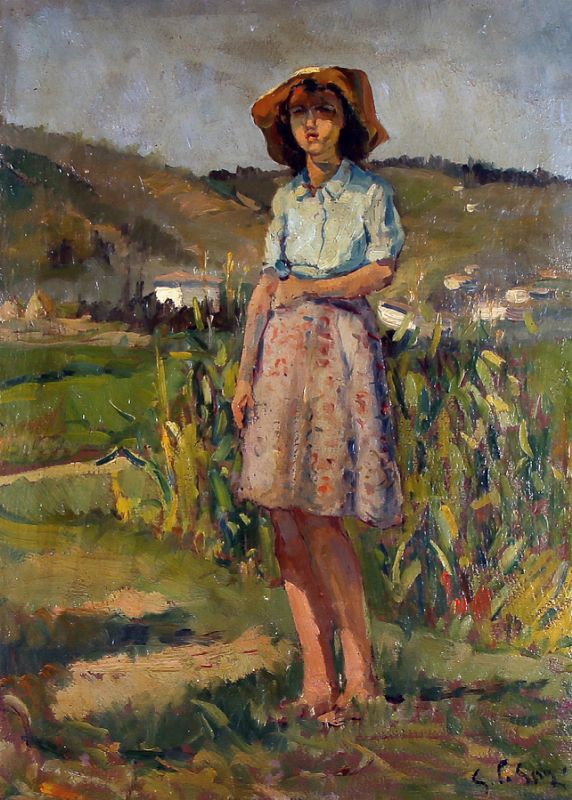 Gino Paolo Gori (Firenze, 1911 1991) Contadinella nei campi