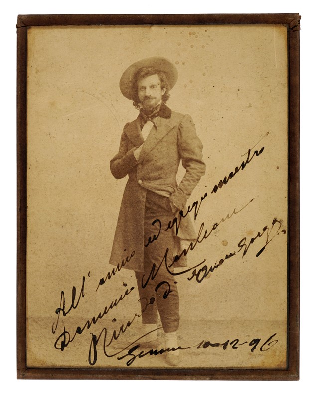 FOTOGRAFIA GENTILUOMO CON LA TUBA albumina RUBINI e