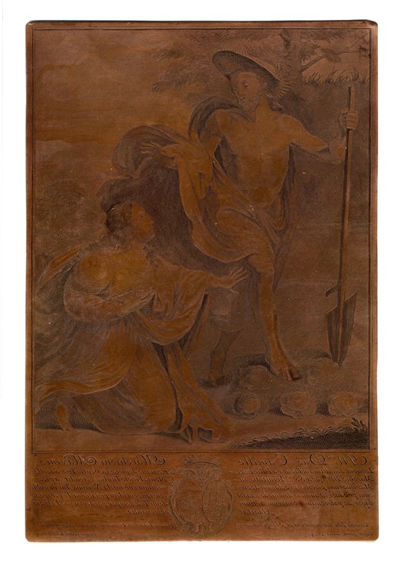 Gaspare Massi (Roma, - 1731) : Lastra originale in rame per l