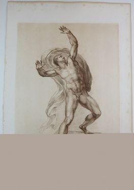  Francesco Bartolozzi  (Firenze, 1728 - Lisbona, 1815) : Nudo (da Michelangelo).  Michelangelo (il giovane) Buonarroti  - Asta Asta a tempo: Stampe & disegni - Libreria Antiquaria Gonnelli - Casa d'Aste - Gonnelli Casa d'Aste