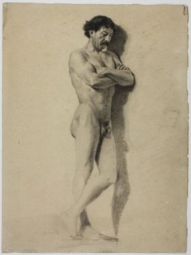  Antonio Salvetti  (Colle Val d?Elsa, 1854 - 1931) : Studio di nudo maschile.  - Auction Timed Auction: Prints & drawings - Libreria Antiquaria Gonnelli - Casa d'Aste - Gonnelli Casa d'Aste