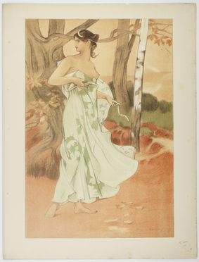  Auguste Donnay  (Liegi, 1862 - Jette-Saint-Pierre, 1921) : Artemis.  - Asta Asta a tempo: Stampe & disegni - Libreria Antiquaria Gonnelli - Casa d'Aste - Gonnelli Casa d'Aste
