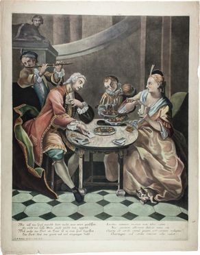  Johann Elias Ridinger  (Augsburg, 1698 - 1767) : Il gioco delle carte.  - Asta Manoscritti, Libri, Autografi, Stampe & Disegni - Libreria Antiquaria Gonnelli - Casa d'Aste - Gonnelli Casa d'Aste