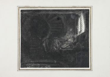  Rembrandt Harmenszoon van Rijn  (Leida,, 1606 - Amsterdam,, 1669) : San Girolamo dentro una stanza oscura.  - Asta Manoscritti, Libri, Autografi, Stampe & Disegni - Libreria Antiquaria Gonnelli - Casa d'Aste - Gonnelli Casa d'Aste
