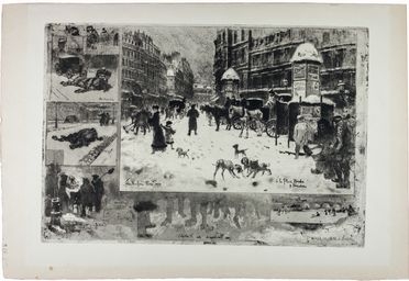  Flix Buhot  (Valognes, 1847 - Parigi, 1898) : L'hiver de 1897 à Paris.  - Auction Manuscripts, Books, Autographs, Prints & Drawings - Libreria Antiquaria Gonnelli - Casa d'Aste - Gonnelli Casa d'Aste