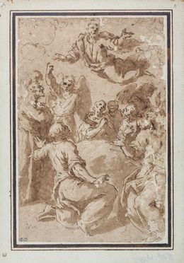  Jacopo Negretti (detto Palma il Giovane)  (Venezia, 1548 - 1628) : Cristo appare agli Apostoli.  - Asta Manoscritti, Libri, Autografi, Stampe & Disegni - Libreria Antiquaria Gonnelli - Casa d'Aste - Gonnelli Casa d'Aste